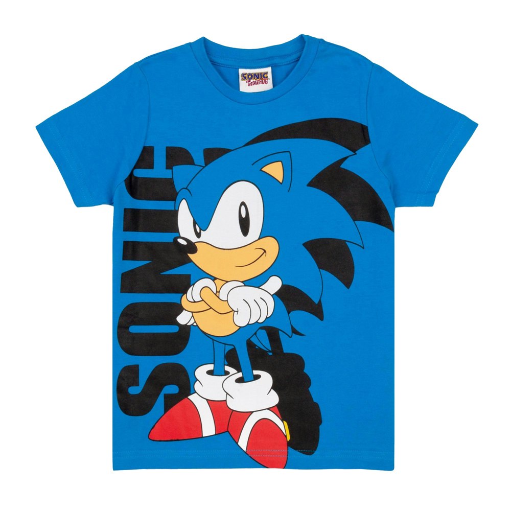 Sonic The Hedgehog Boys Cartoon Character T-Shirt - Blue