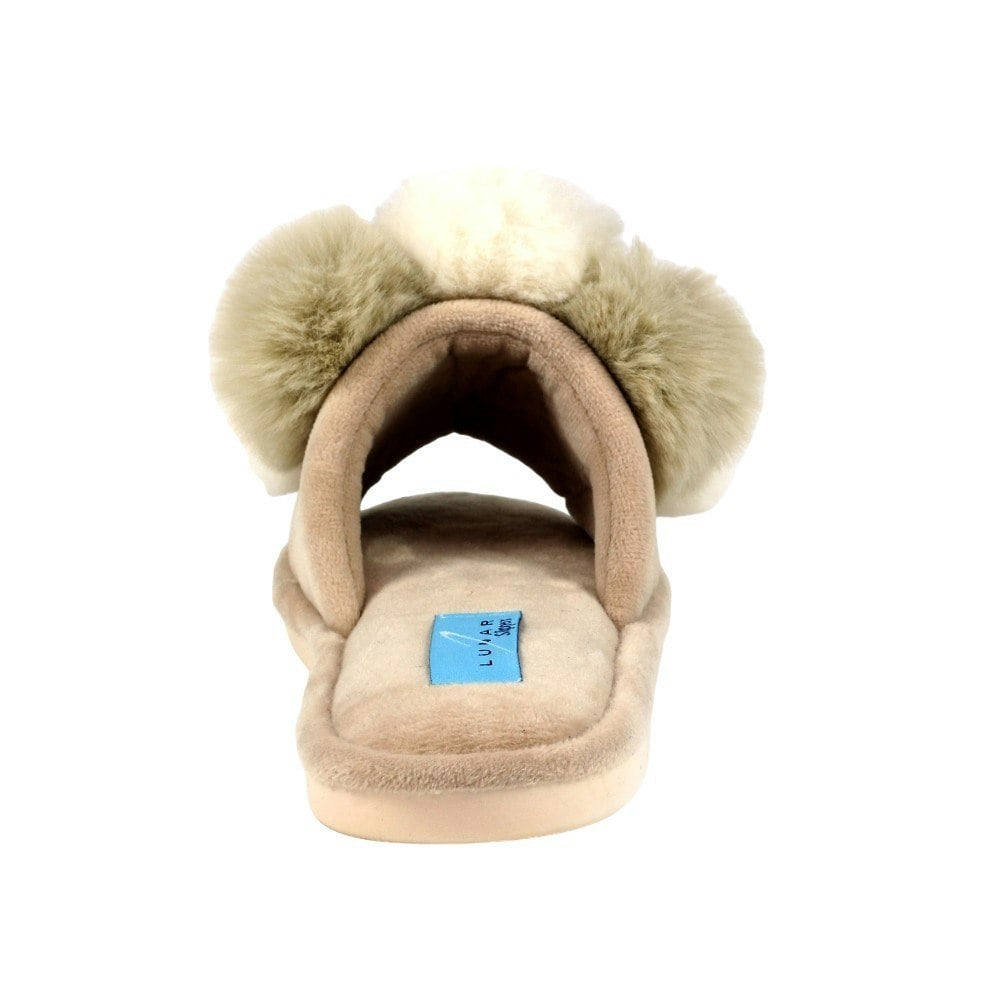 Lunar Women's Ocelot Print Slippers - Mink