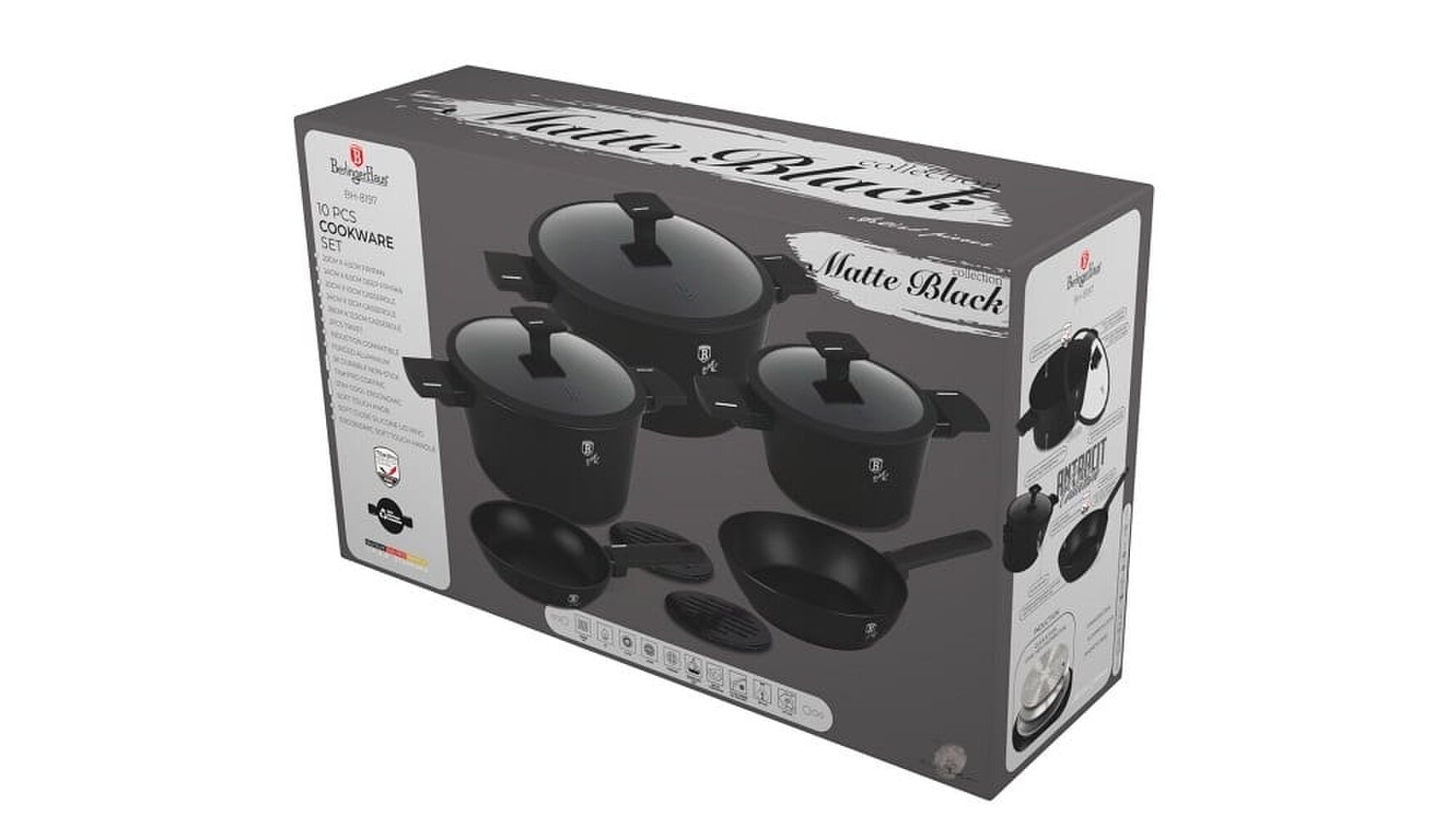 Berlinger Haus 10 pcs Cookware Set Berlinger Haus BH8197 Matte Black