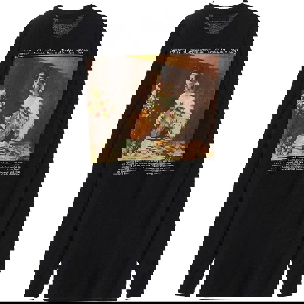Off-White Caravaggio Lute Long Sleeve Slim Fit Black T-Shirt L