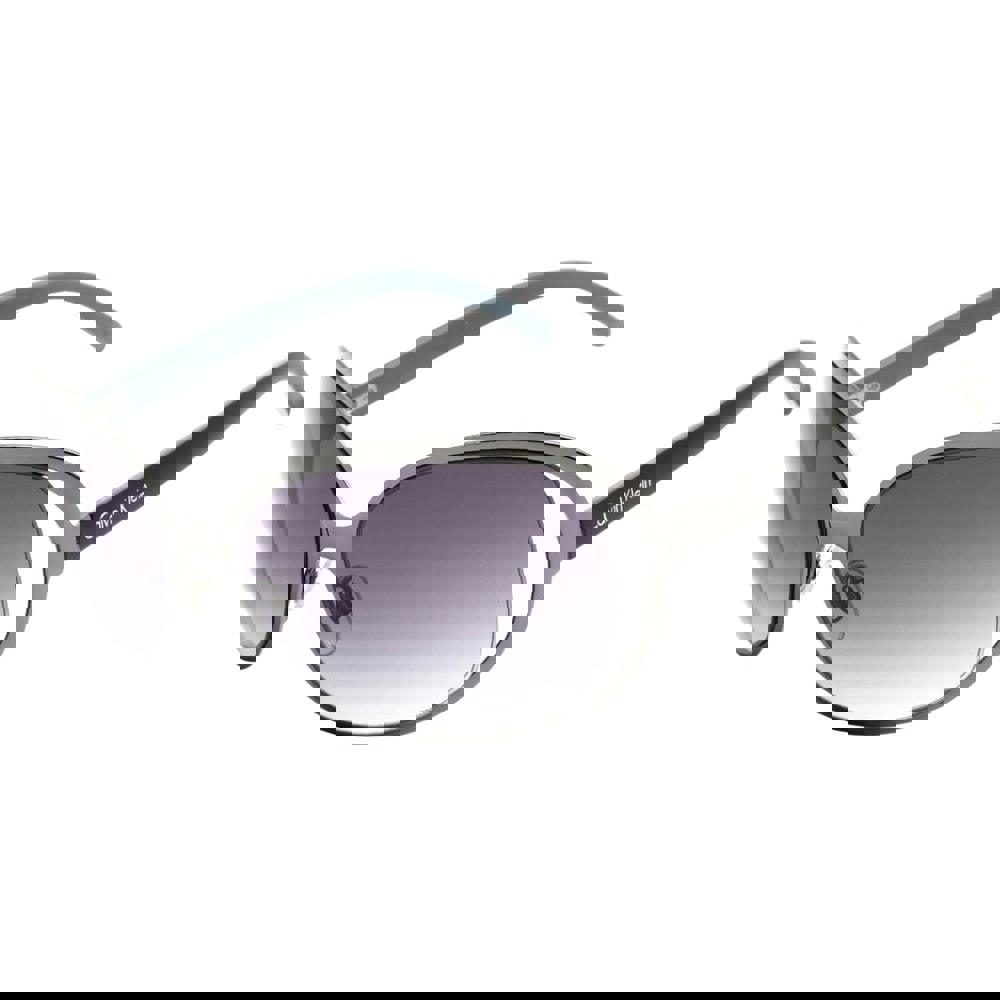 Calvin Klein Grey Oval Lensed Black Sunglasses
