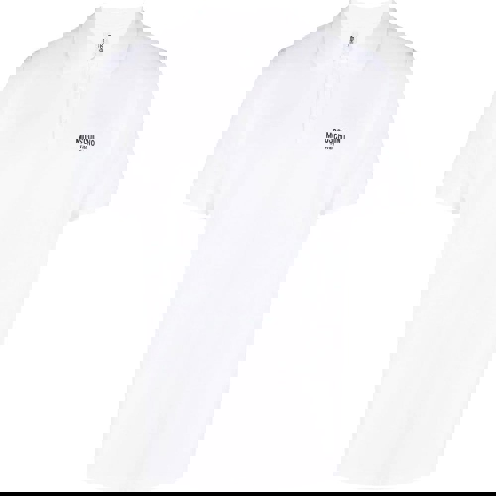 Moschino Swim Logo White Polo Shirt XS