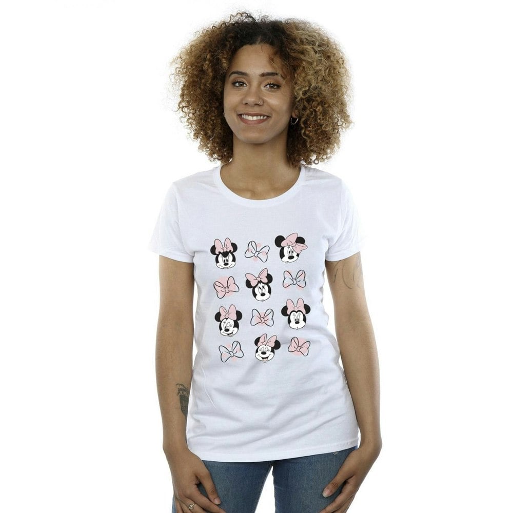 Disney Womens/Ladies Minnie Mouse Multiple Cotton T-Shirt - White