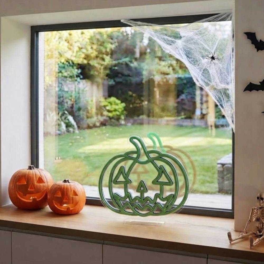 Garden Greatness Halloween Pumpkin Neon Display Light