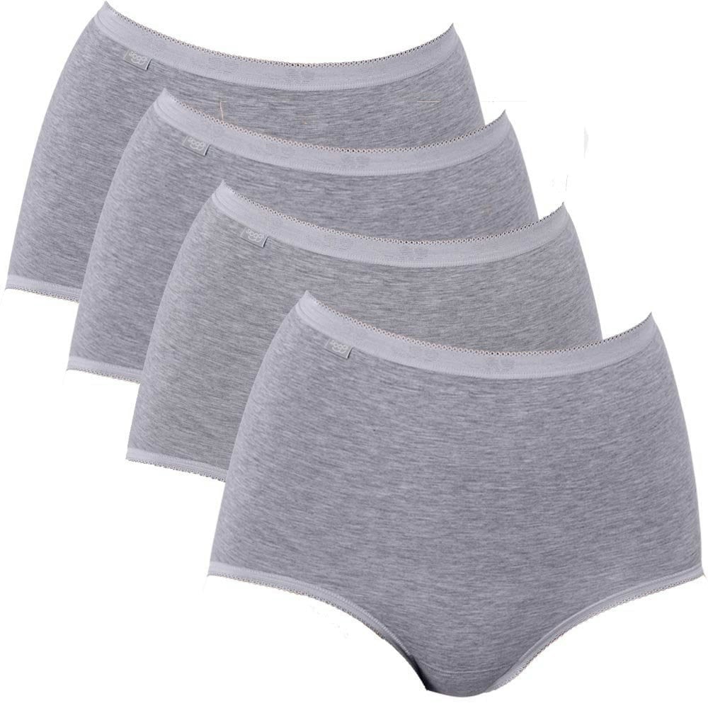 Sloggi Basic 4 Pack Maxi Brief, Grey Melange