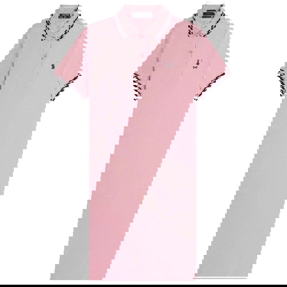 Fred Perry Chalky Pink Polo Shirt Dress S