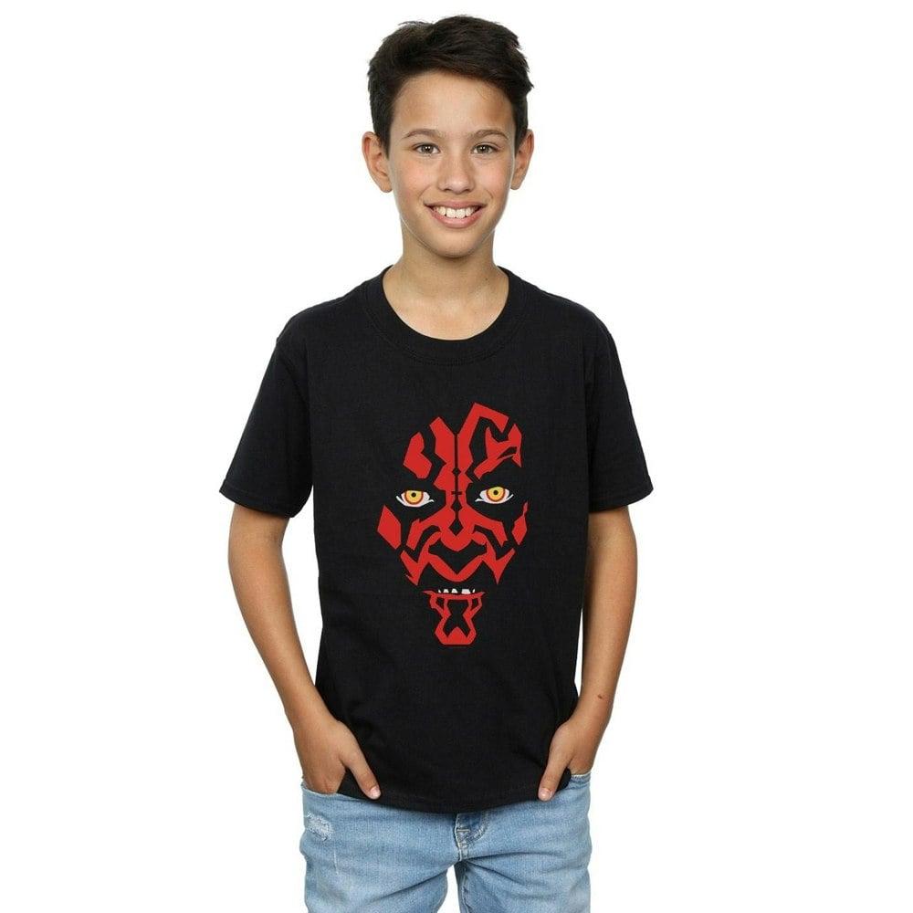 Star Wars Boys Darth Maul Face T-Shirt - Black