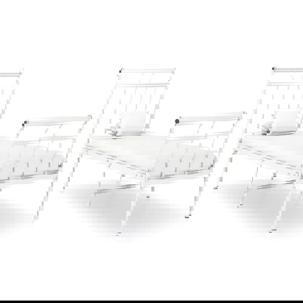 Berkfield Bed Frame White Metal 90x200 cm