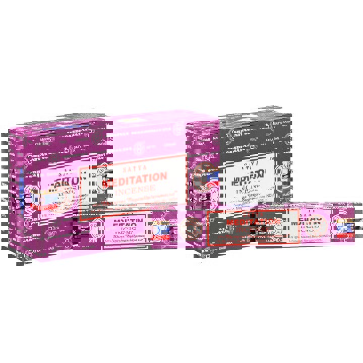 Serano Set of 12 Packets of Meditation Incense Sticks by Satya
