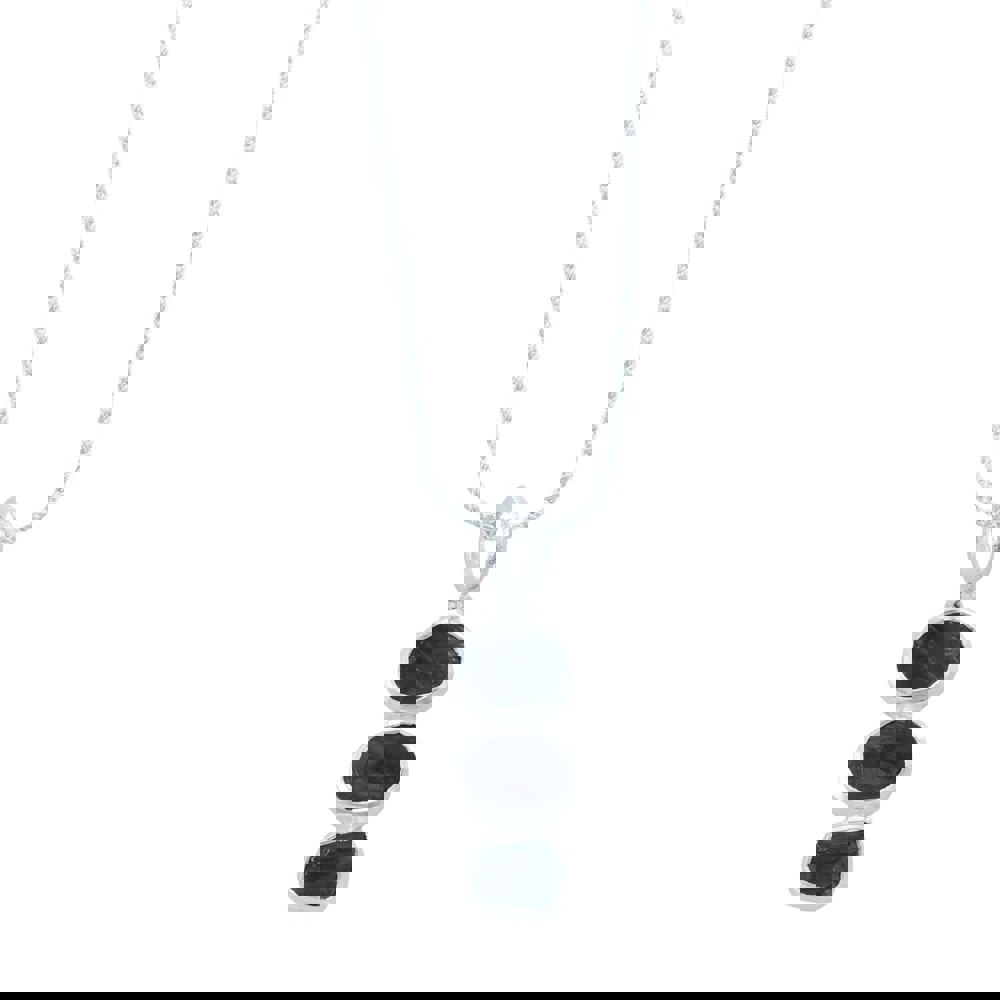 Sterling Silver Tanzanite Three Stone Necklace - Reeves & Reeves