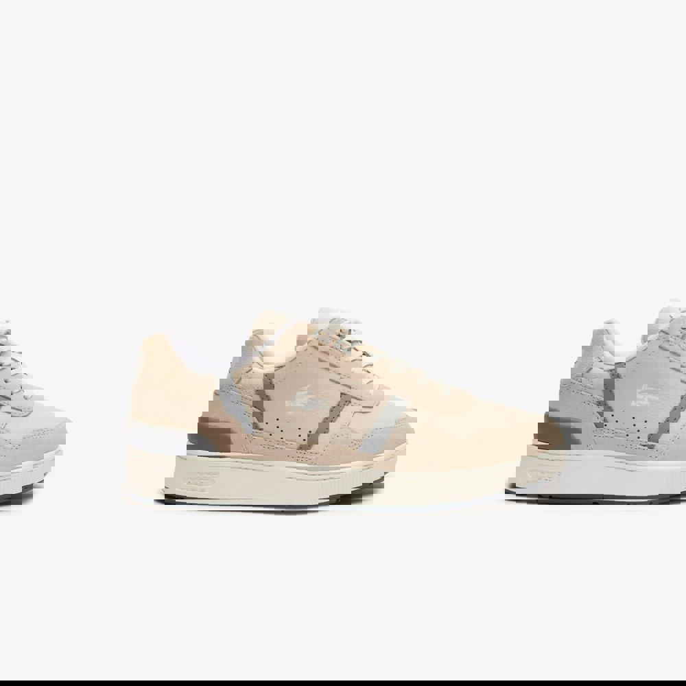 Lacoste Mens T-Clip Leather Trainers - Off White
