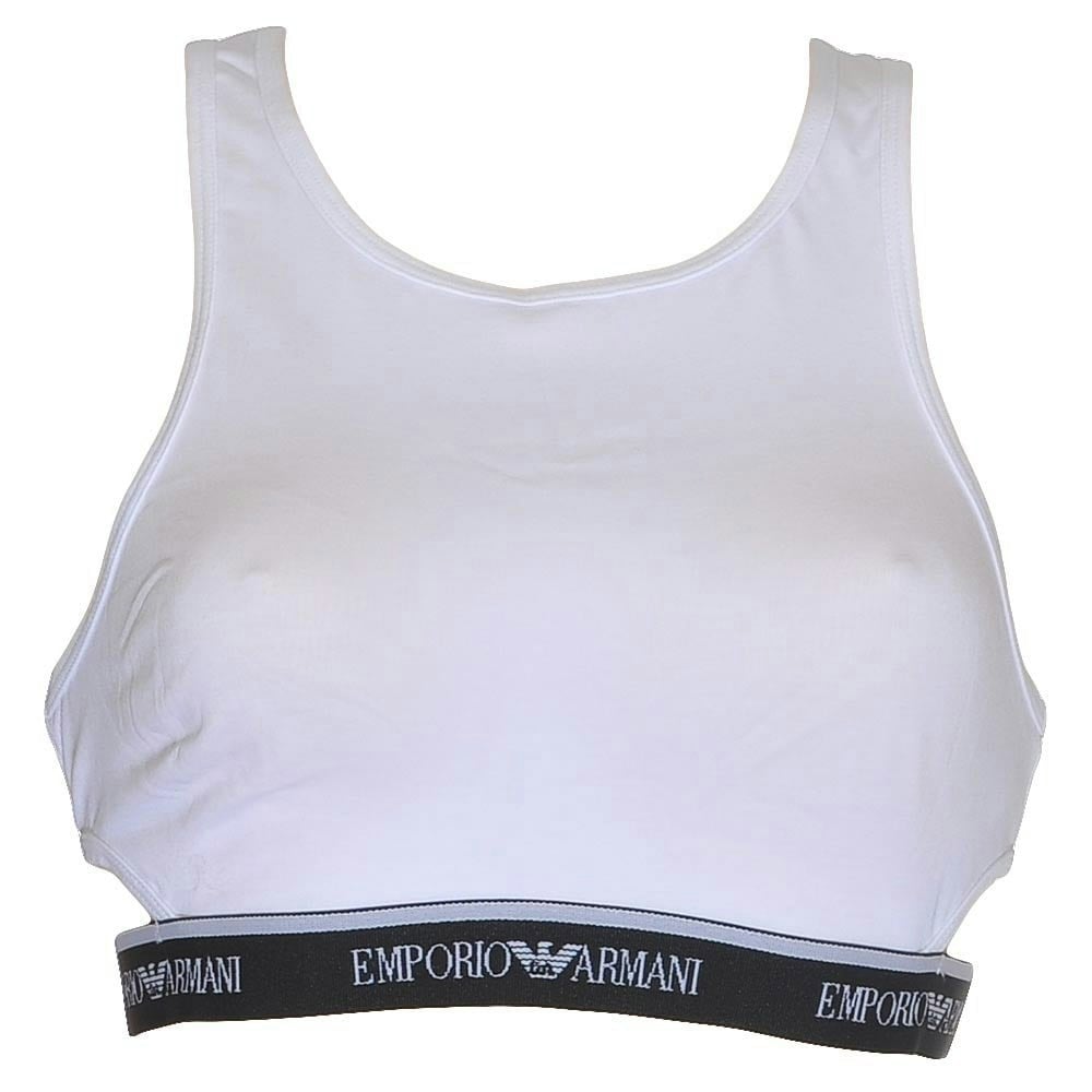 Emporio Armani Visibility Stretch Cotton Bralette, White