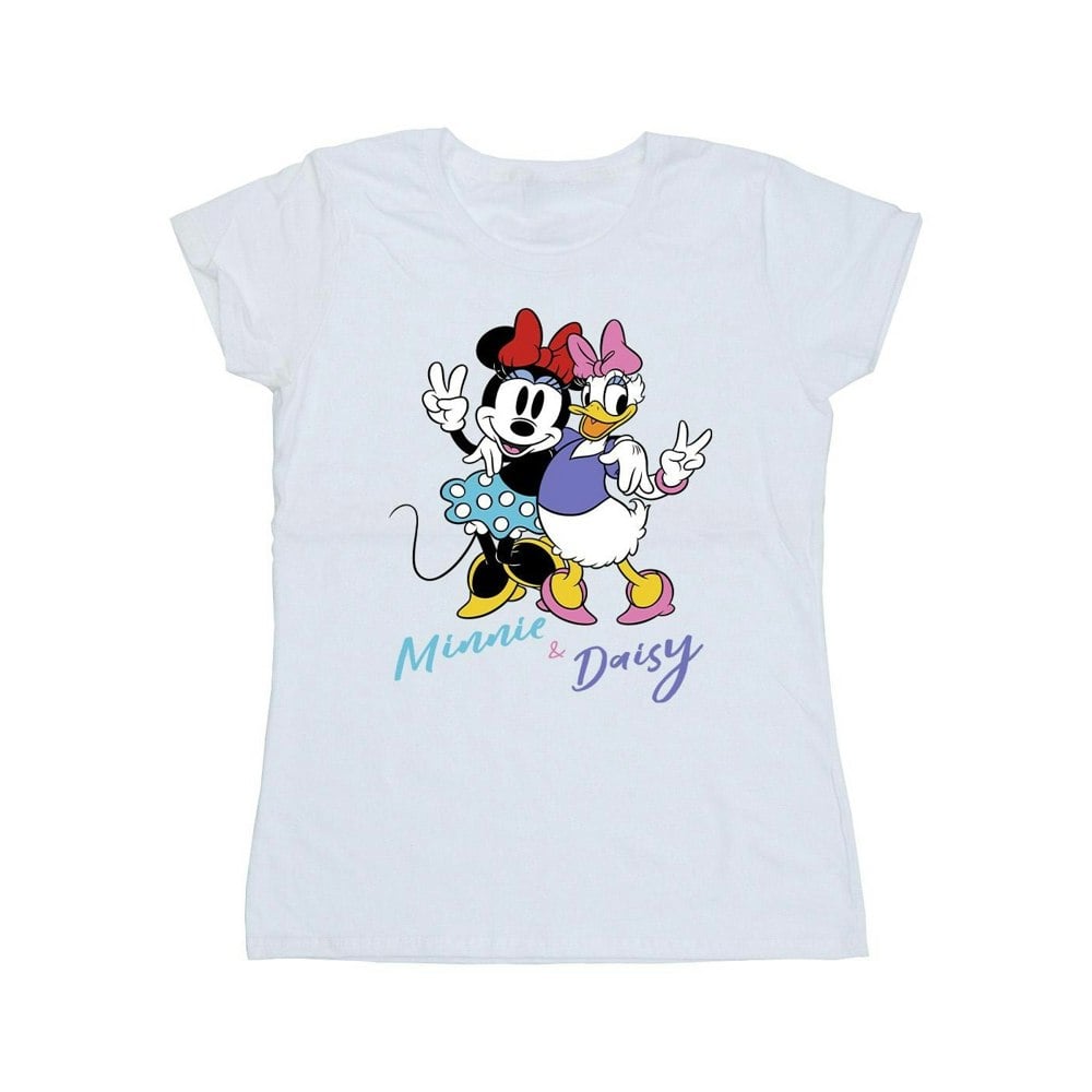 Disney Womens/Ladies Minnie Mouse And Daisy Cotton T-Shirt - White