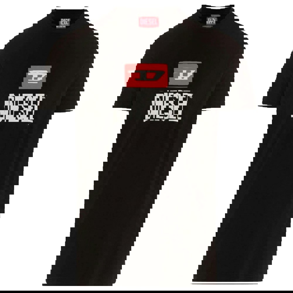 Diesel Large Block D Logo Black T-Shirt XXS