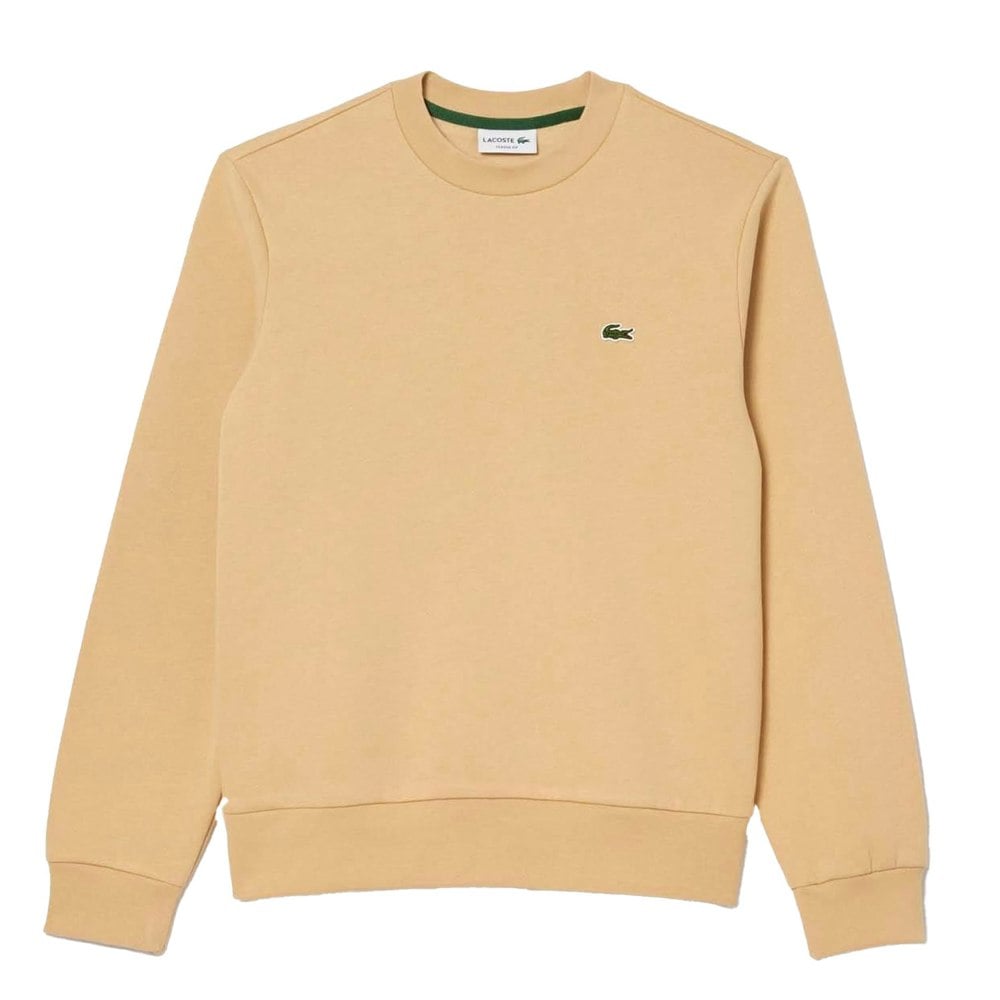 Lacoste Mens Fleece Crew Neck Sweatshirt - Natural