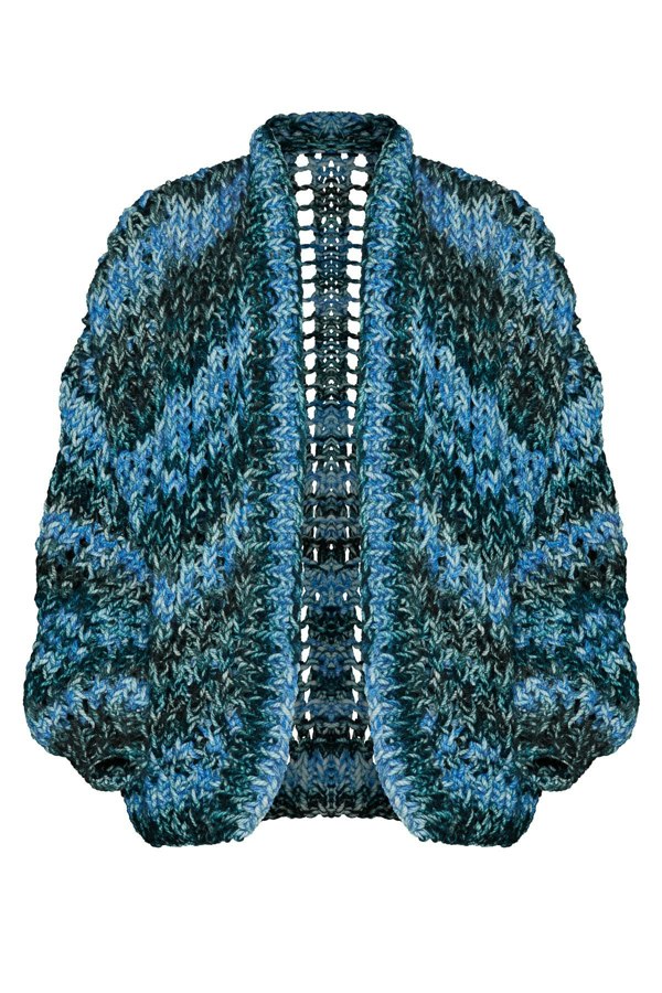 Bo Carter Hand Knitted Norma Cardigan - Hurricane Blue