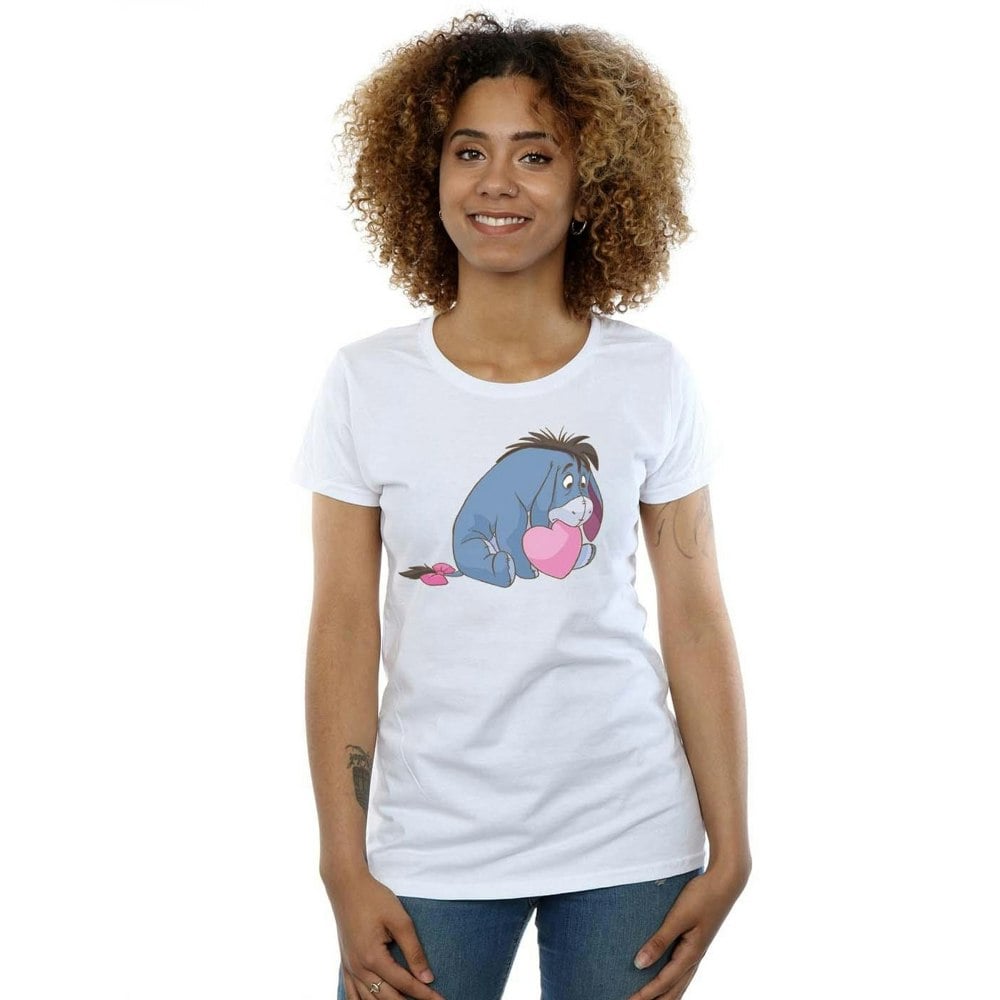 Disney Womens/Ladies Winnie The Pooh Eeyore Mouth Cotton T-Shirt - White