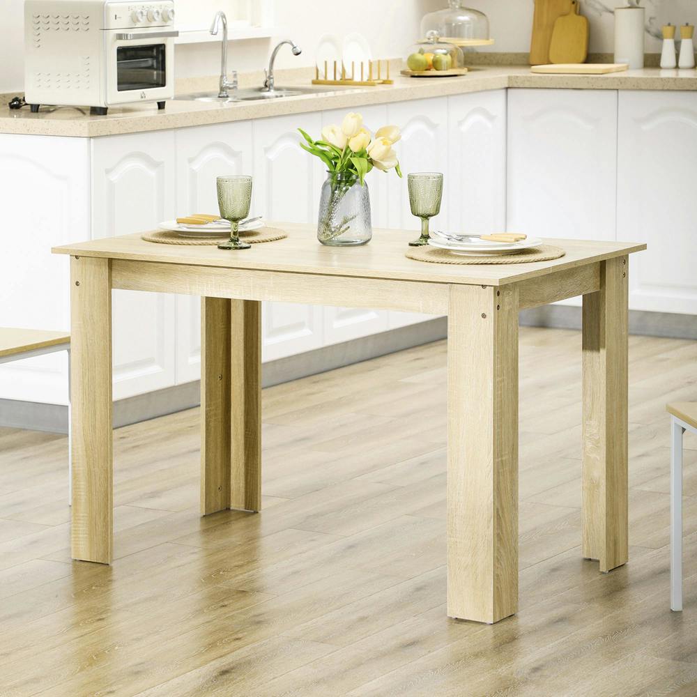 HOMCOM Dining Table for 4-6 People, Wood Effect | Rackhams