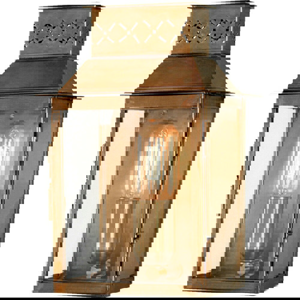 Outdoor IP44 Wall Light Aged Brass LED E27 100W d01873 Loops