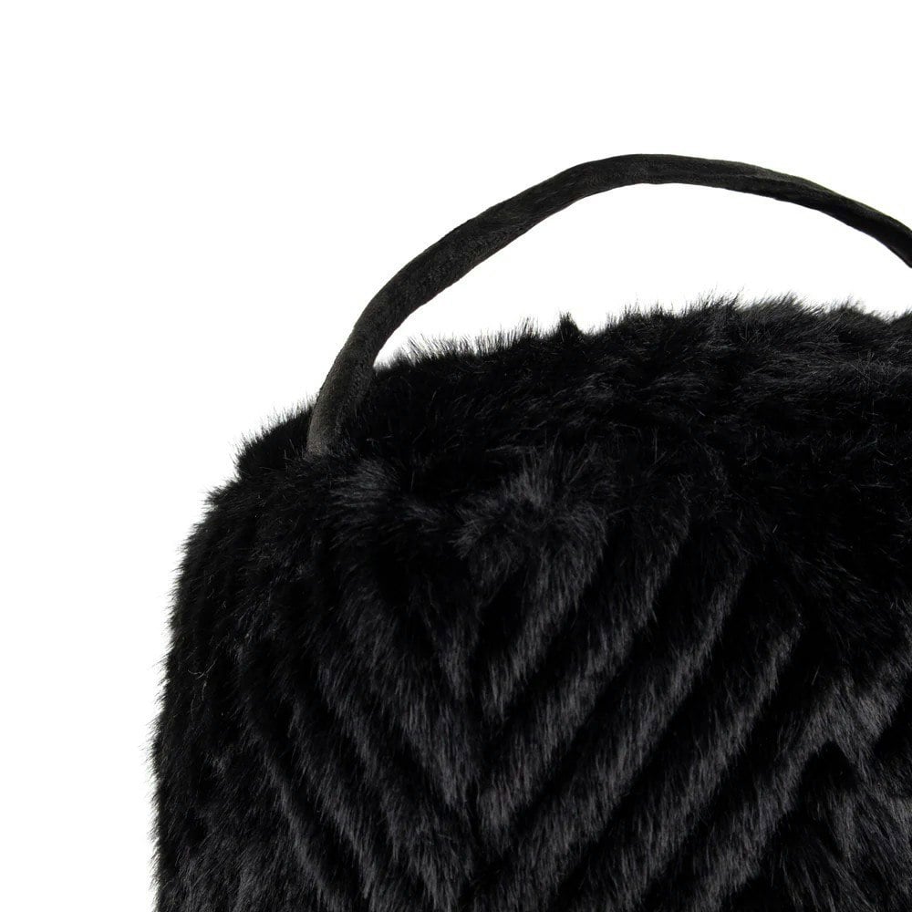 Paoletti Sonnet Faux Fur Doorstop - Jet Black