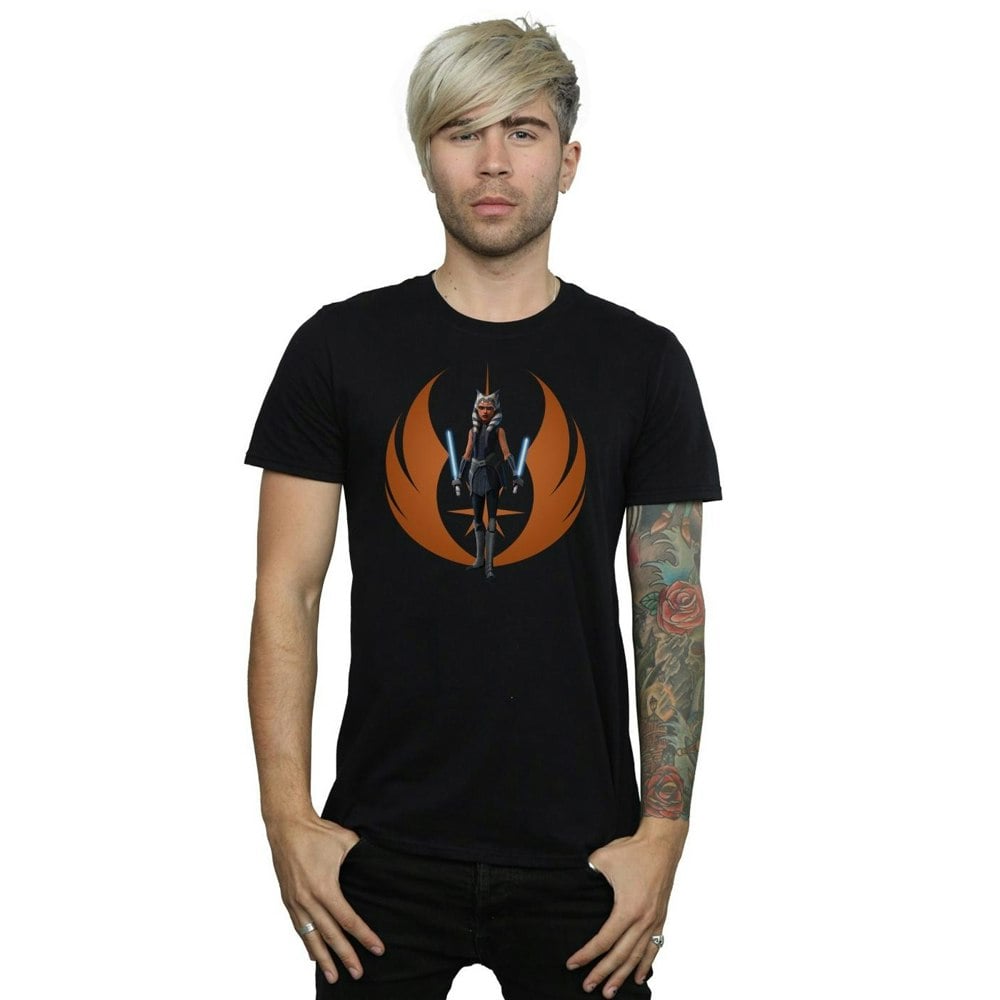 Star Wars Mens Clone Wars Ahsoka Rebel Pose T-Shirt - Black