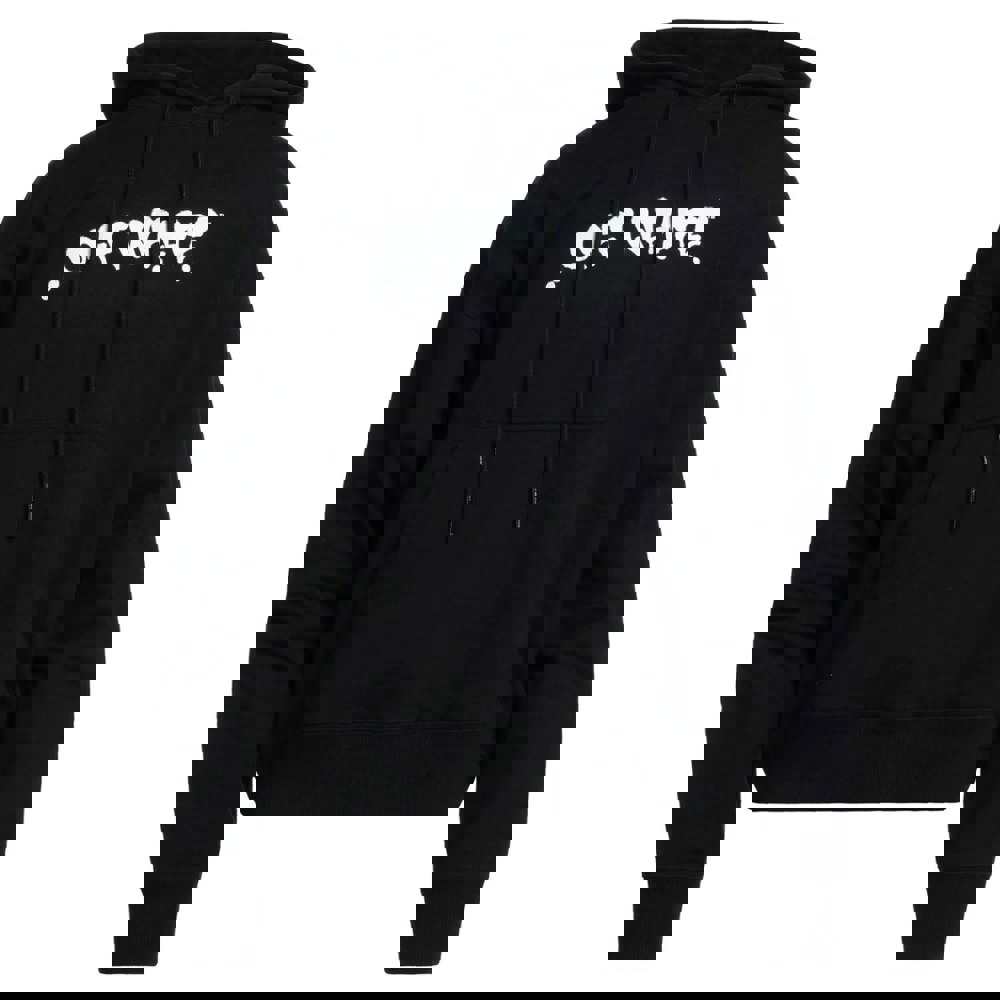 Off-White Marker Graffiti Spray Design Logo Hoodie - Black