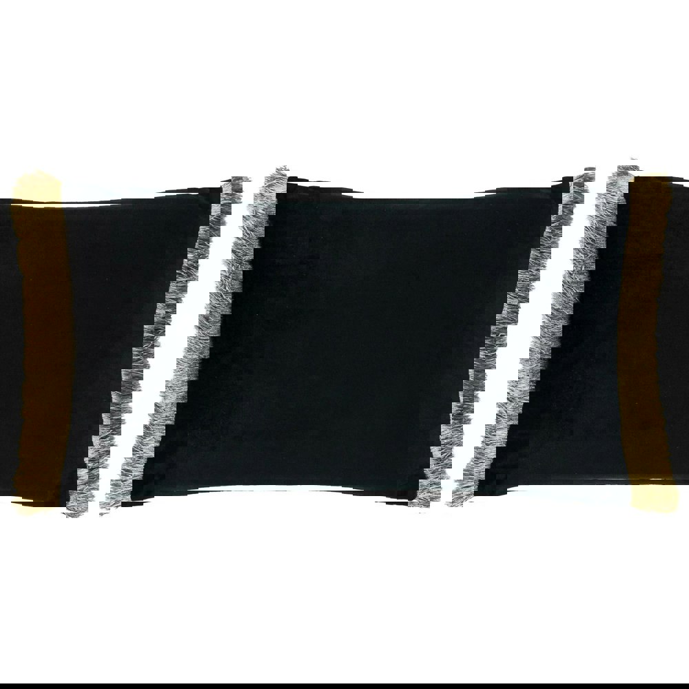 Paoletti Moondusk Fringed Jacquard Rectangular Cushion Cover - Black/Gold