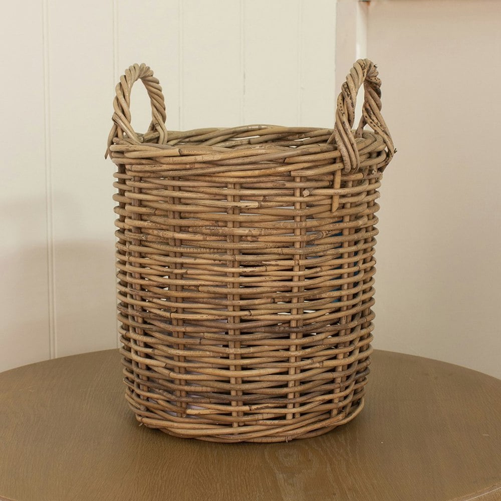 Small Round Log Basket Wicker