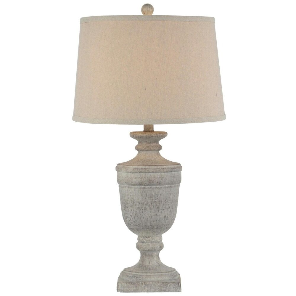 Wyld Haus Baroville Grey Ages Table Lamp With Cream Linen Shade