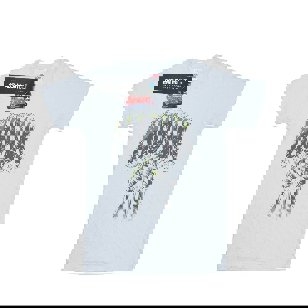 Marvel Mens Hulk Punch Logo T-Shirt - White