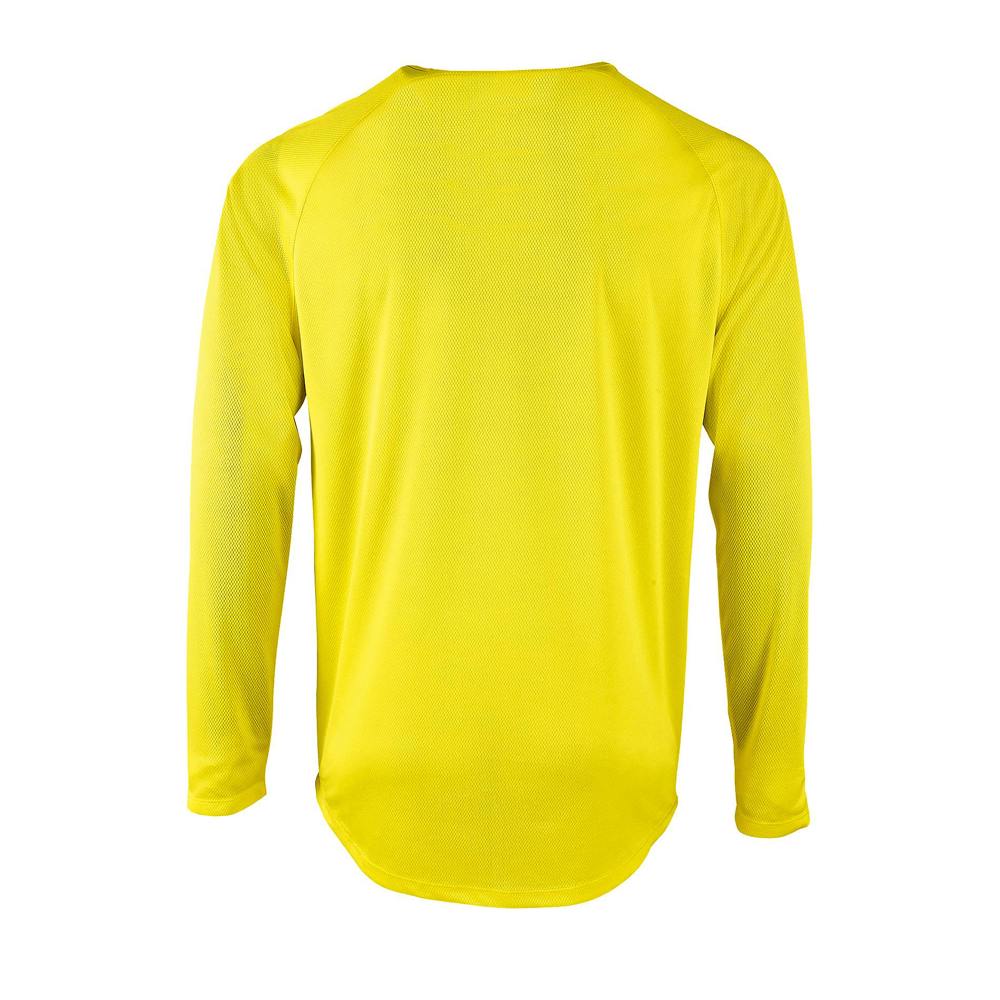 SOLS Mens Sporty Long Sleeve Performance T-Shirt - Neon Yellow