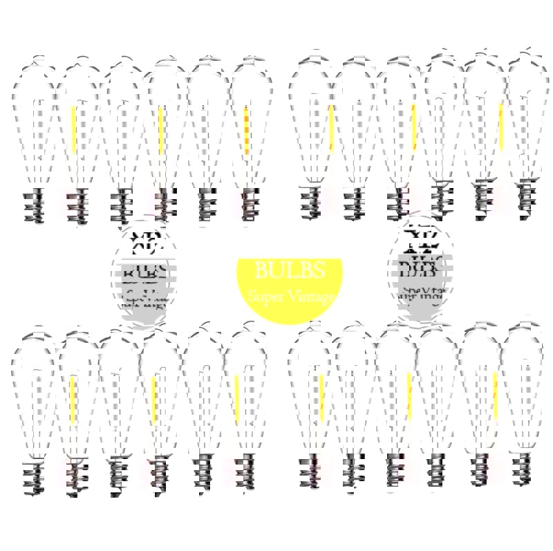 Lighting Legends 12 Pack Vintage Style Warm White LED "Super Festoon" Shatterproof Bulbs