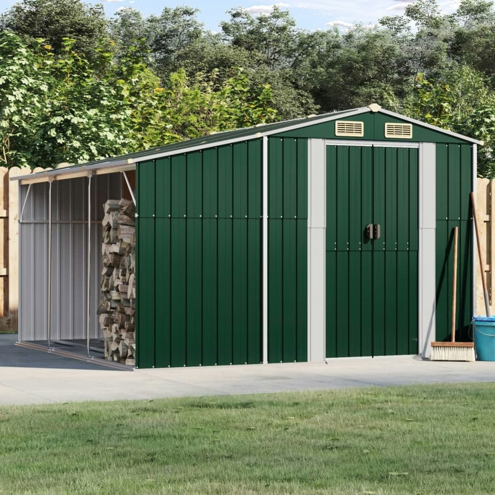 Berkfield Garden Shed Green 277x279x179 cm Galvanised Steel