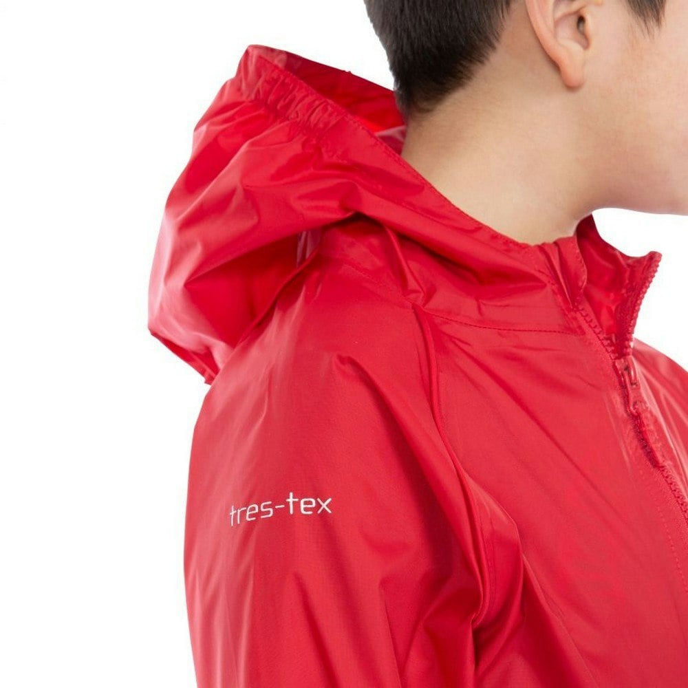 Trespass Childrens/Kids Button Rain Suit - Red