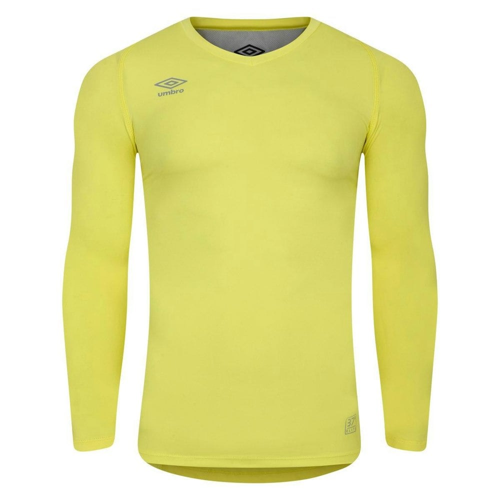 Umbro Mens Elite V Neck Base Layer Top - Lemon Tonic
