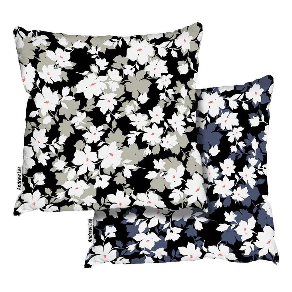 Benjamin Tate Design Purple & Grey Floral Collection (Cushion)