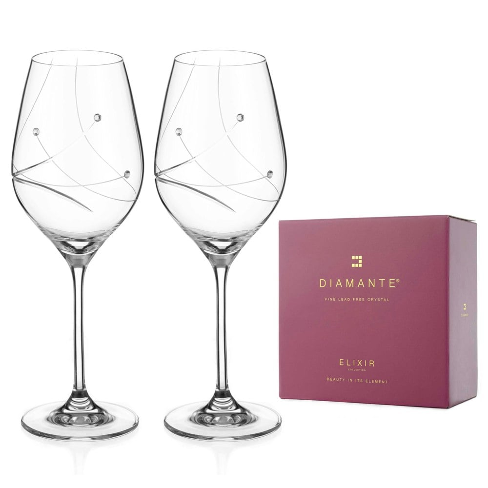 "Angelina" White Wine Glasses - Set of 2