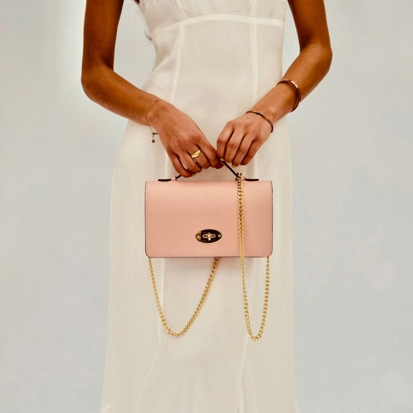 Apatchy London The Amelia Baby Pink Leather Bag