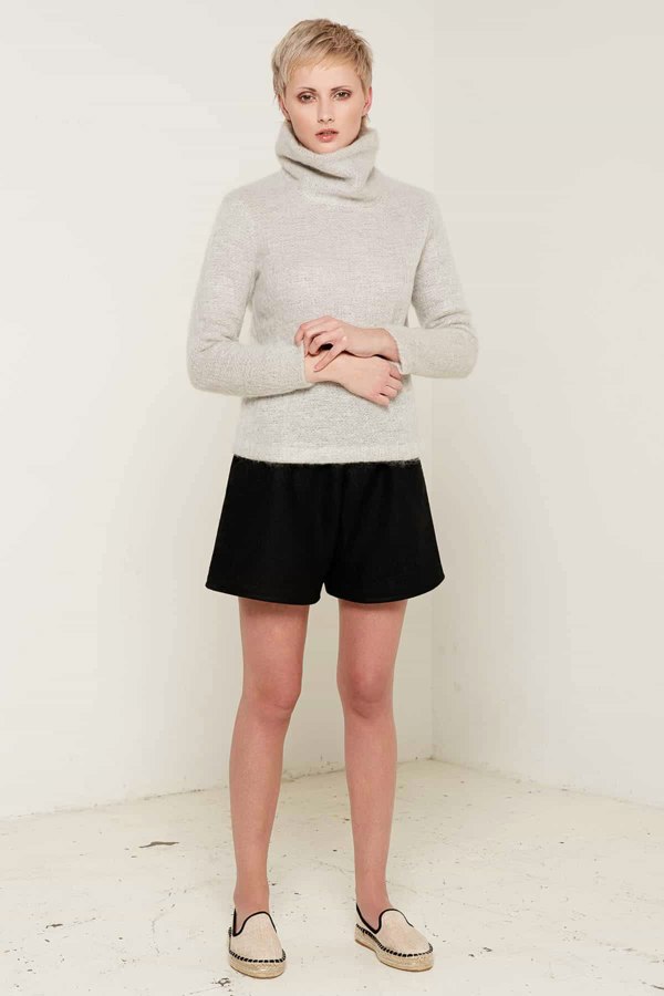 Bo Carter Edith Roll Neck Wool Jumper In Natural Colour