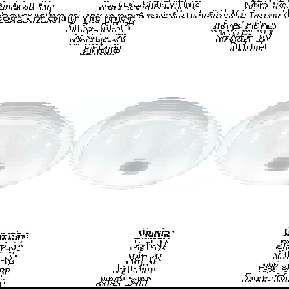 2 PACK Wall Flush Ceiling Light White Shade White Chrome Crystal Effect LED 36W Loops