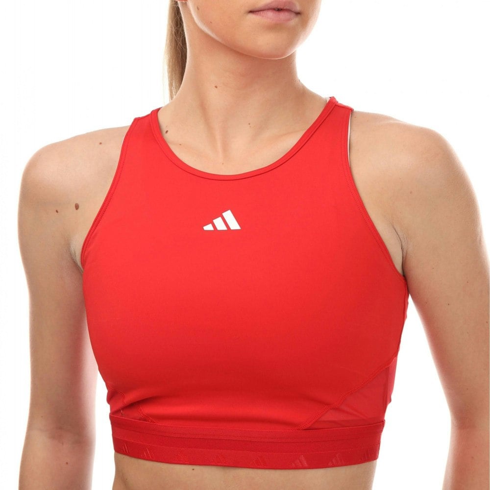 Adidas Womens/Ladies Hyperglam Aeroready Crop Top - Red/White