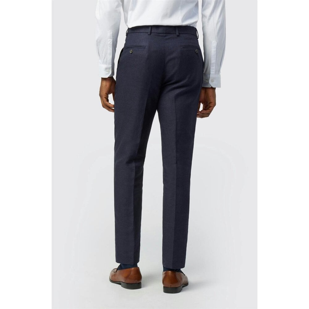 Ted Baker Tailored Fit Navy Linen Cotton Trousers