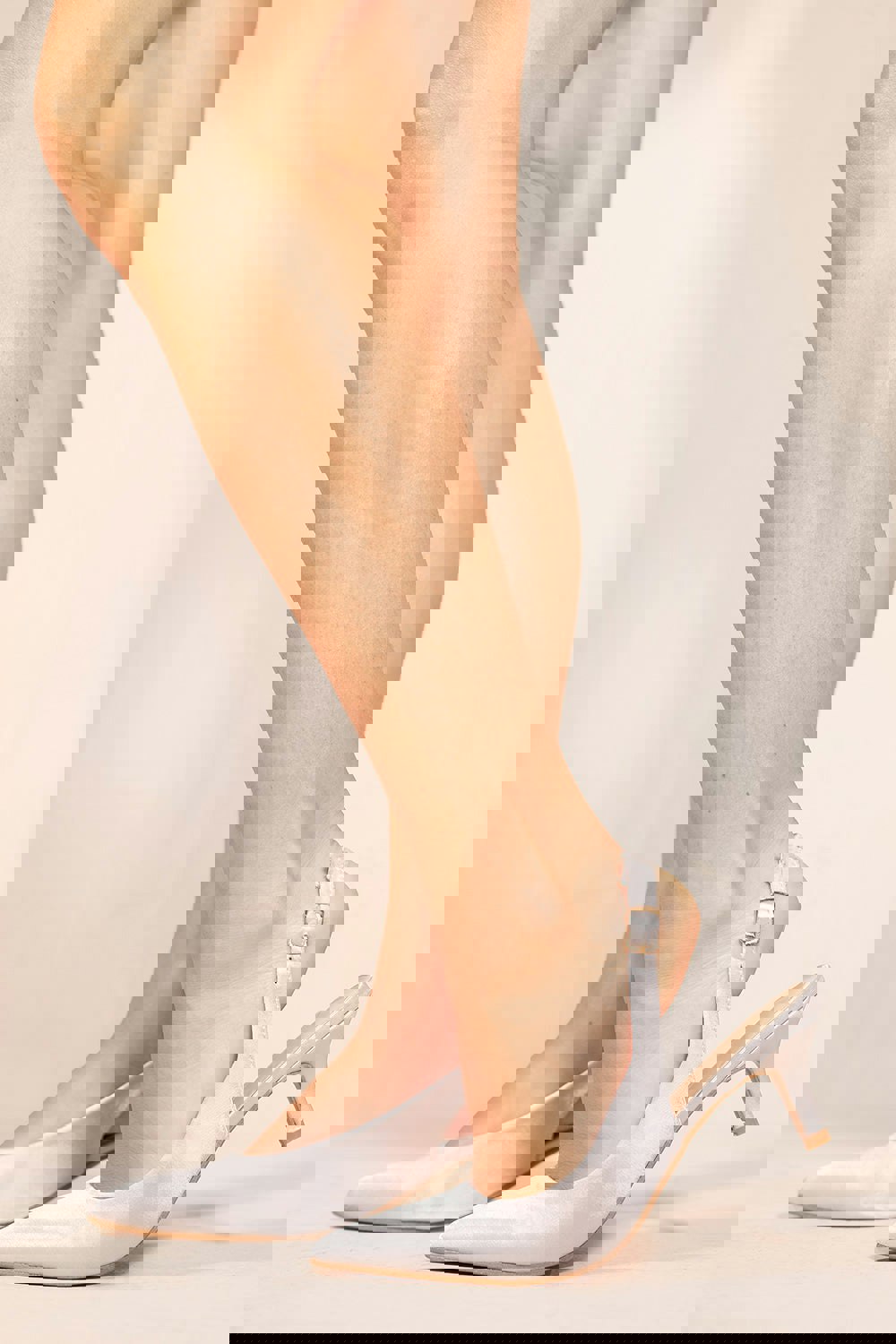 Where's That From Quentin Low Kitten Heels With Pointed Toe & Slingback in Moon Silver Silk