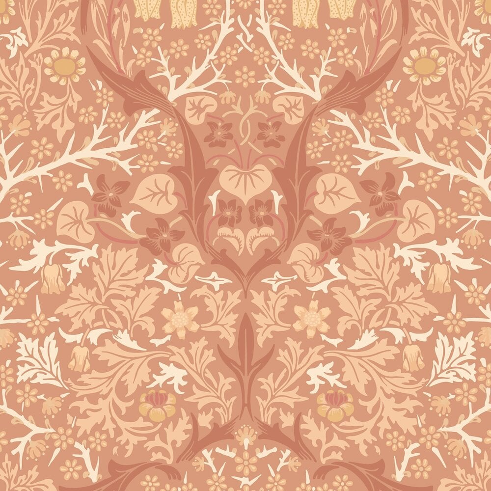 Hoopla Walls Blackthorn Damask - Terracotta 10m Wallpaper