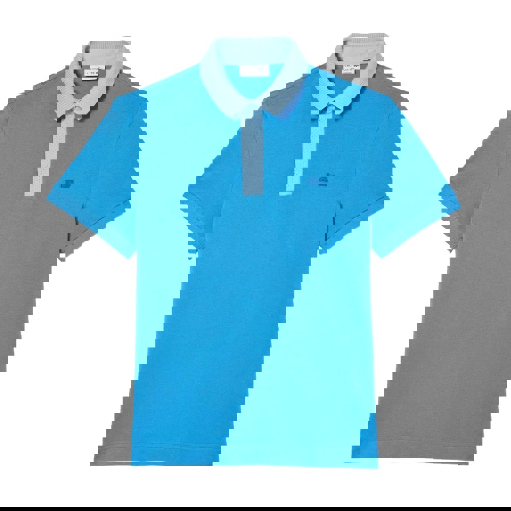 Lacoste Mens Smart Paris Mini Pique Polo Shirt - Blue