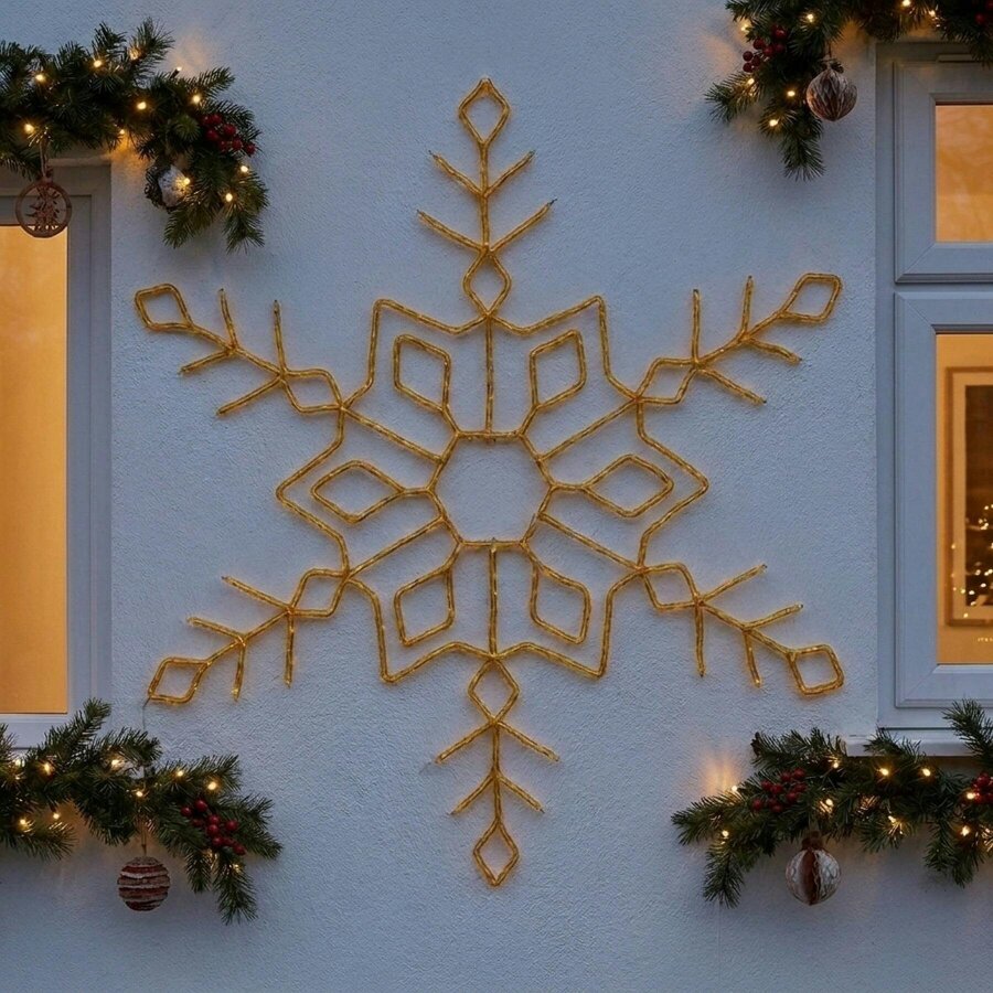 Garden Greatness Large Twinkling Snowflake Garden Light