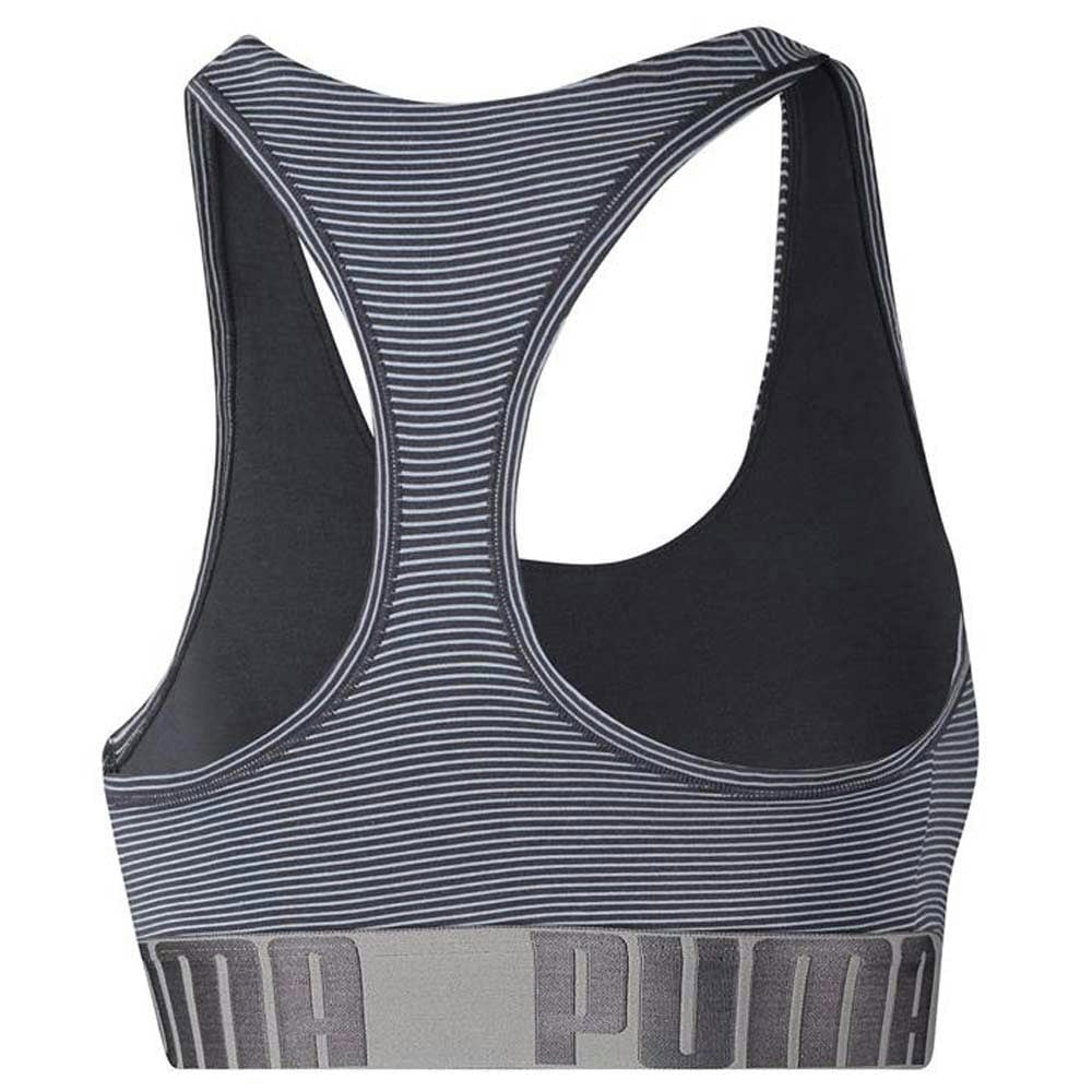 Puma Cotton Modal Stretch Mini Stripe Bralette, Light Blue / Periscope