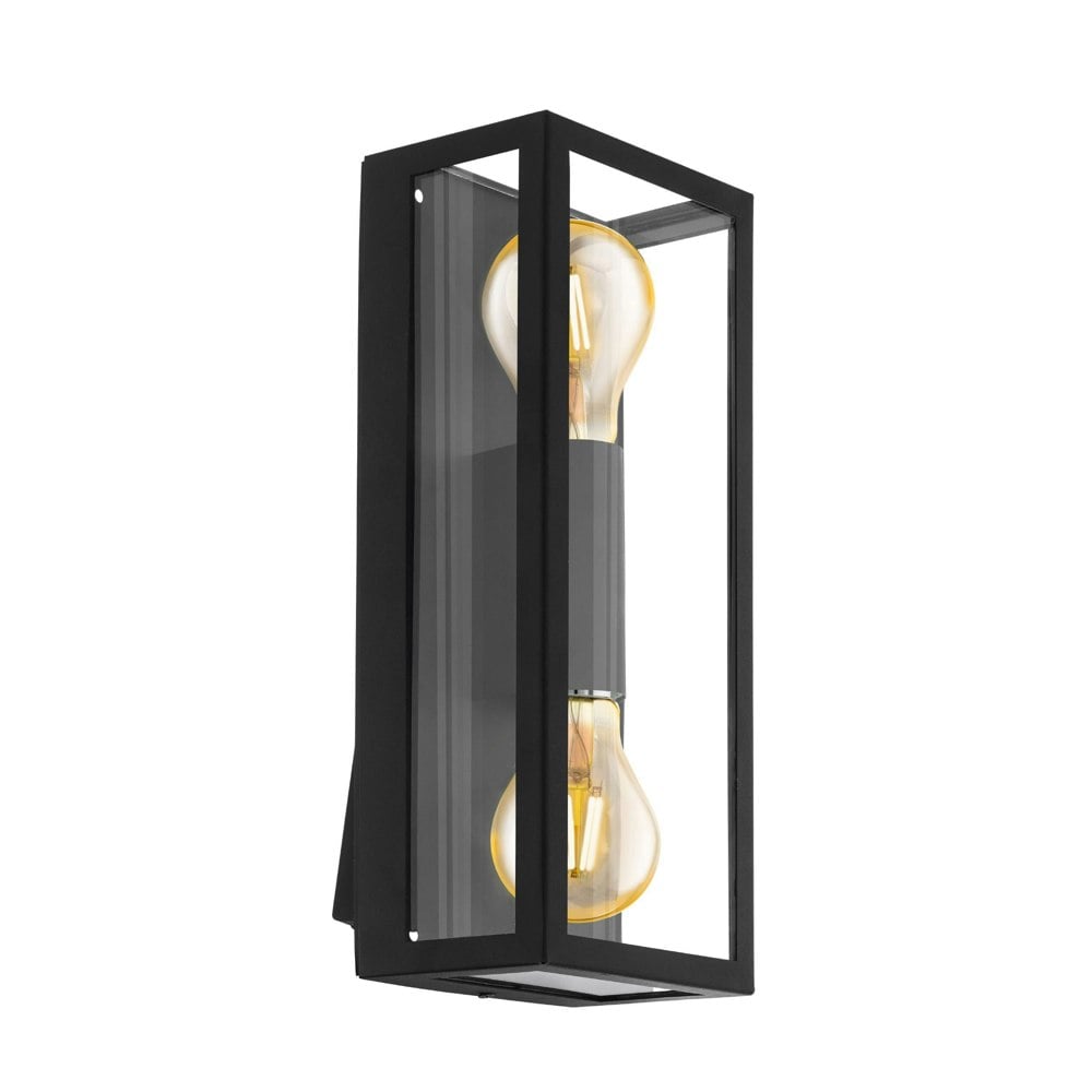 EGLO Alamonte 1 2-Light Caged Industrial Exterior Wall Light