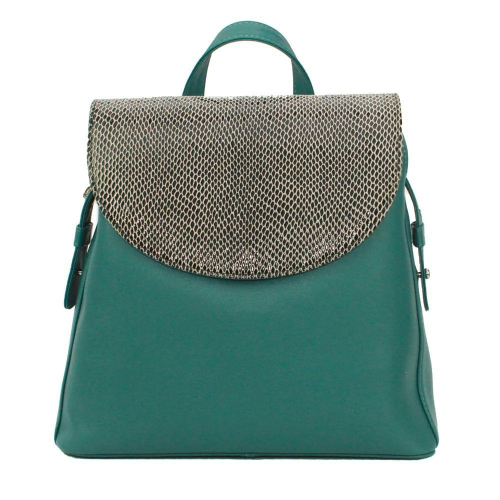 Eastern Counties Leather Petra Snake Print Leather Backpack - Aqua Blue