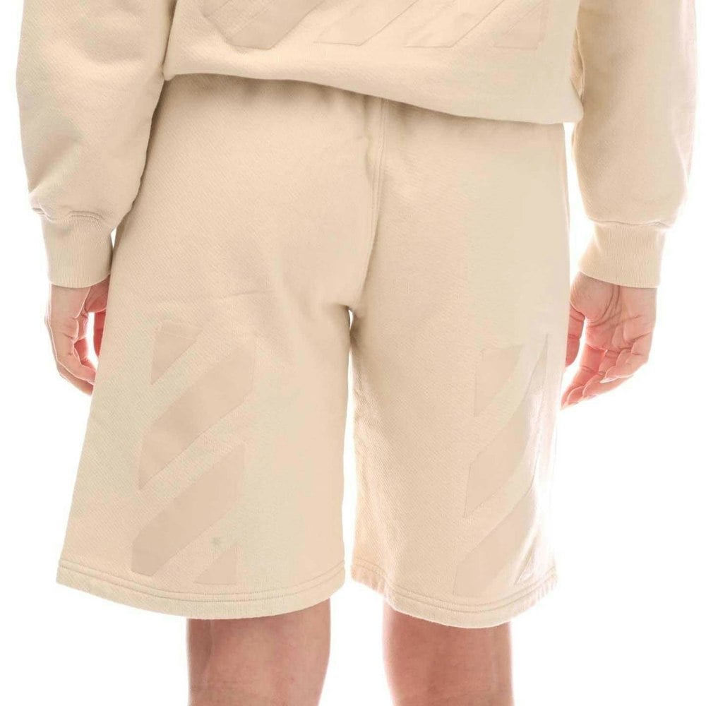 Off White Womens/Ladies Diagonal Sweat Shorts - Beige